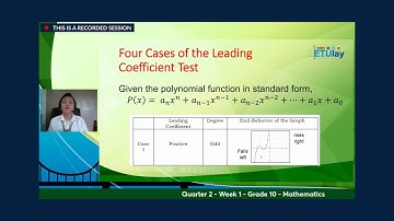 ETULAY MATH10 Q2 WEEK1: Graphs of Polynomial Functions