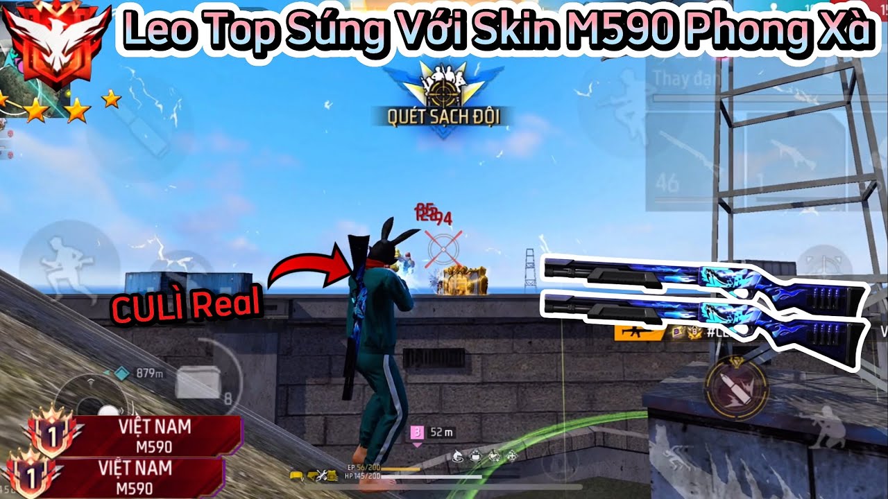 [Free Fire] Leo Từ Top 100 Lên Top 50 Sever VN Bằng “M590 Phong Xà” Gánh Team Top 1 Cực Mạnh!