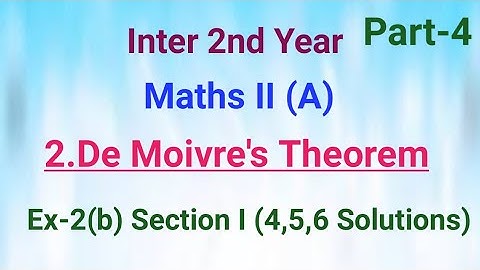 Inter 2nd Year//Maths II (A)//2.De Moivre