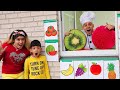 Jason and Alex visits fruits shop and pretend play with friends stories