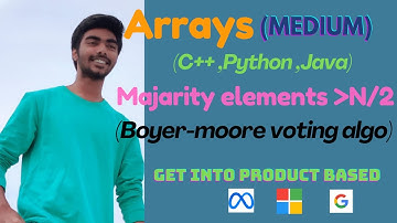 Majority element greater than N/2(Boyer-Moore voting algo) - DSA in Tamil ( C++, Java, Python)
