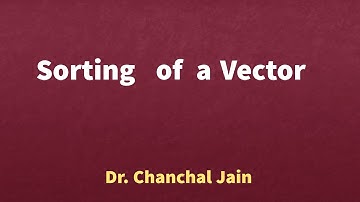 Sorting of a Vector