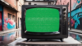 Old Retro Tv Beside Graffiti Walls Green Screen | 4K | Vintage | Global Kreators