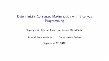 Deterministic Consensus Maximization with Biconvex Programming