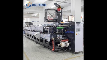RUITING 8 color horizontal inline flexo printing machine for delam relam turn bar die cutting