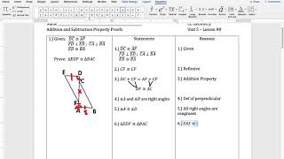 Addition and Subtraction Proofs