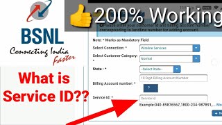 What is Service id in 2023 BSNL FTTH (Bharat Fiber)?|How to enter Service id in Selfcare Portal BSNL screenshot 2