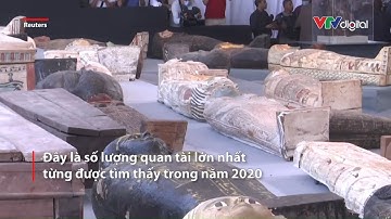 Ai Cập phát hiện thêm kho báu cổ đại với hơn 100 quan tài chứa xác ướp 2.500 năm | VTV24