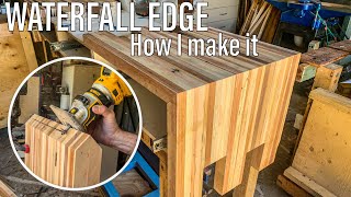 How I make a WATERFALL EDGE and use a router to cut BISCUITS at 45 degrees