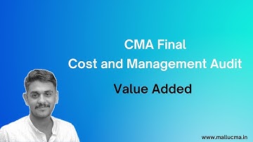 Value Added | CMA Final Cost Audit Classes | Syllabus 2022 & 2016