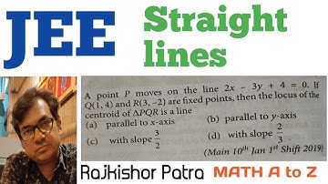 A point P moves on the line 2x-3y+4=0. If Q(1,4) and R(3,-2) are two fixed points,then the locus of