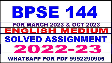 bpse 144 solved assignment 2022-23 in english | bpse 144 solved assignment 2022-23 | bpse 144 2023