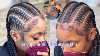 Detailed 6 Stitch Braids with #babyhairs