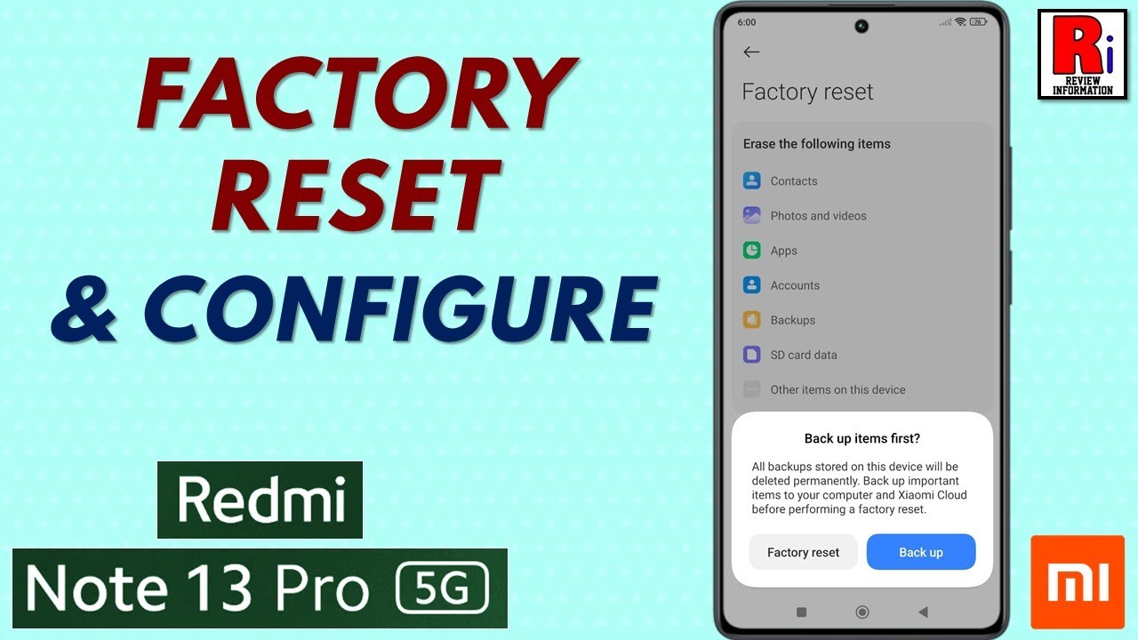 How to Factory Reset & Configure Xiaomi Redmi Note 13 Pro - YouTube