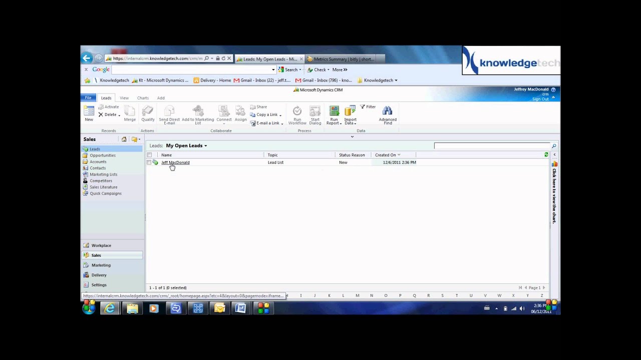 Microsoft Dynamics CRM 2011 - Leads - How to Add, Qualify, Assign and ...