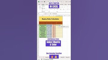 EDATE FUNCTION IN EXCEL | Calculate Expiry Date in Excel ⌛🔥👍|#youtubeshorts #excel #shorts #tricks