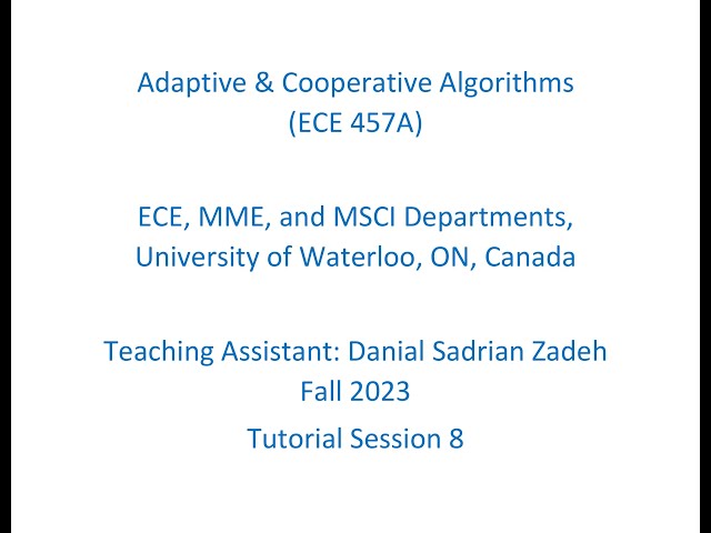 Adaptive & Coop. Algo., F23(T8): Examples for Mixed and Continuous Strategies in Game Theory