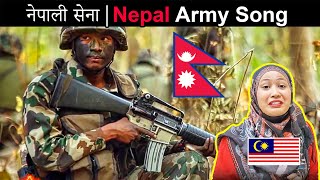 नेपाली सेना | Nepal Army Song | RATO RA CHANDRA SURYA | Malaysian Girl Reactions