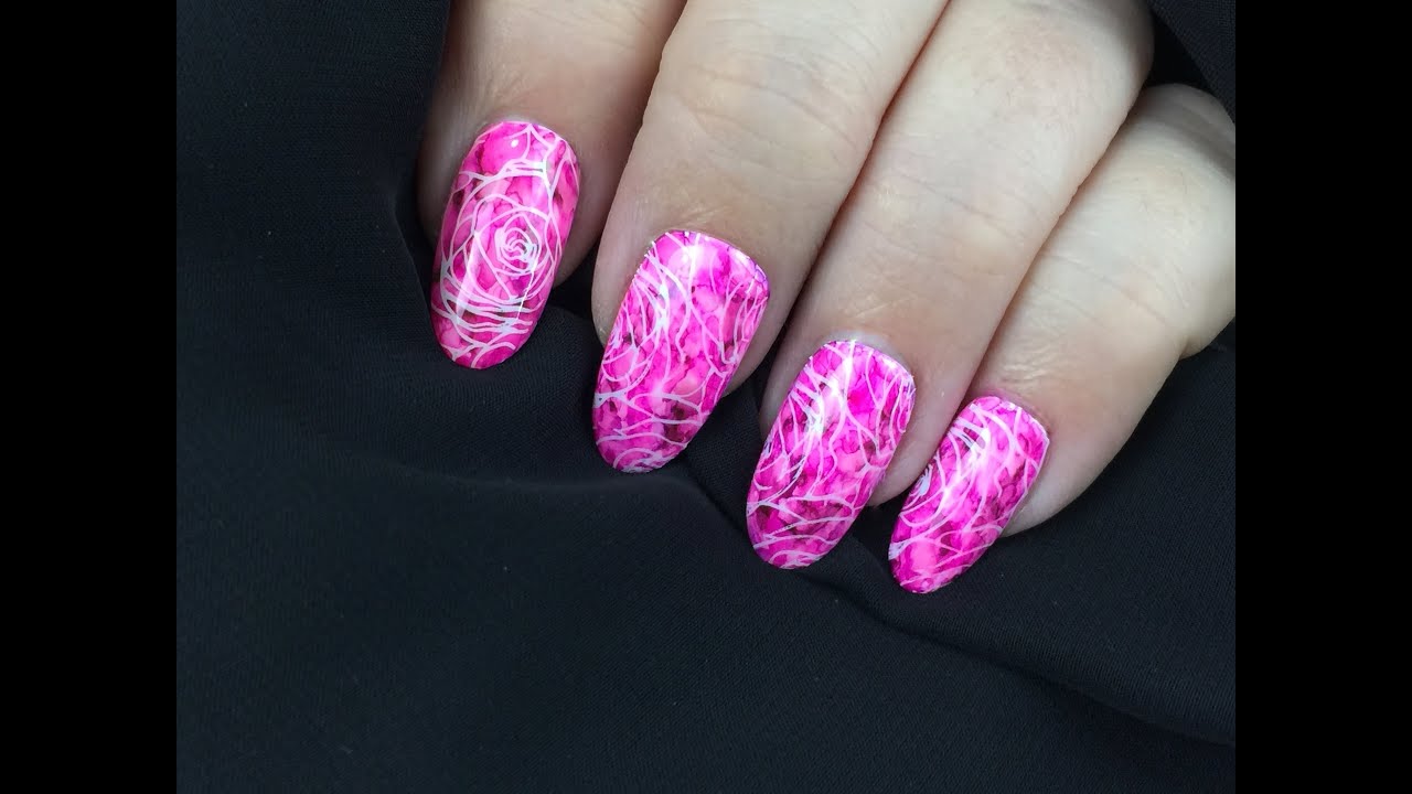 Rose Petal Sharpie Nail Art With Stamping YouTube