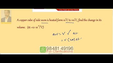 4  Cubical expansion 1.3 | Thermal Expansions - Solids| Inter (+1) 1st Year Physics