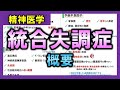 【精神医学①】統合失調症（概要）【理学療法士・作業療法士】