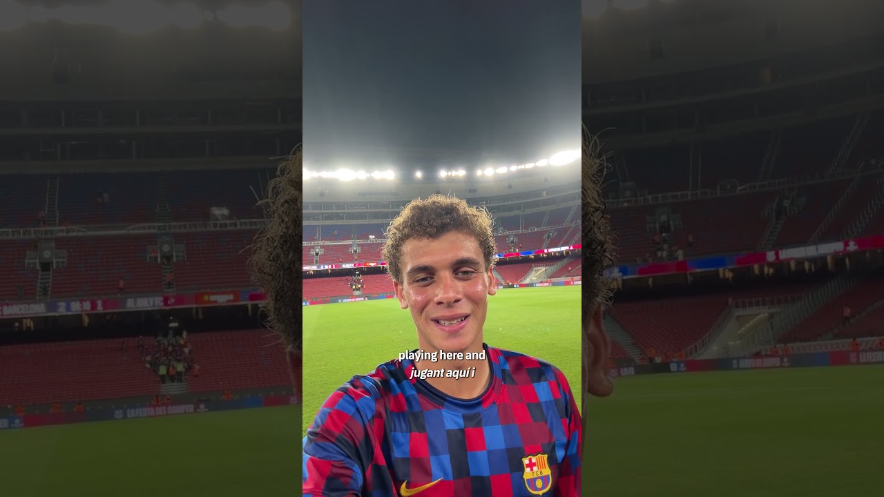 Hamza, first game and first goal at home 🇪🇬🔥 #fcbarcelona #shorts