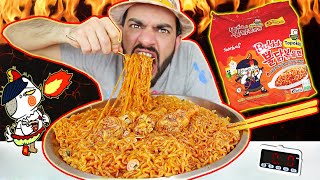 تحدي رامن كعك الأرز الكوري الجديد تكبوكي دكبوكي الحار جدا Tteokbokki - Topokki Fire Ramen Challenge