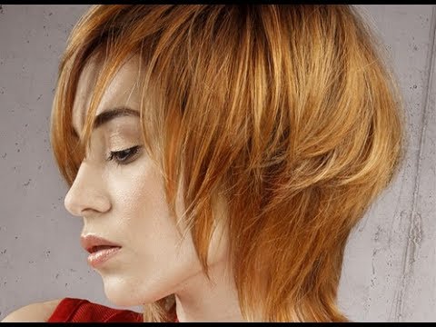 Short Straight Formal Shag Hairstyle Medium Red Ginger Youtube
