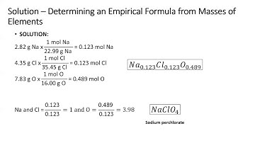 3.5 Empirical Formulas from Analyses