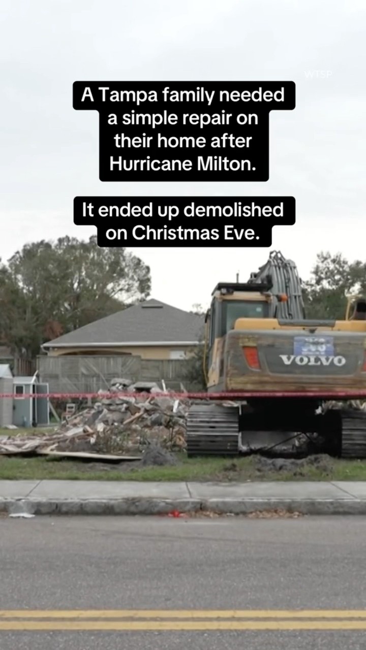 Tampa family needed some shingles replaced, their home ended up demolished on Christmas Eve #shorts