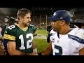 aaron rodgers takes shot at russell wilson by crediting god for packers win