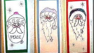 CHRISTMAS CARDS, Santa Faces, how to diy, make your own cards - printable download