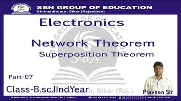 B.Sc.-II Year- Physics-Electronics-Network Theorem-Superposition Theorem- Part- 07