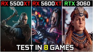 RX 5500 XT vs RX 5600 XT vs RTX 3060 | Test in 8 Games | in 2021