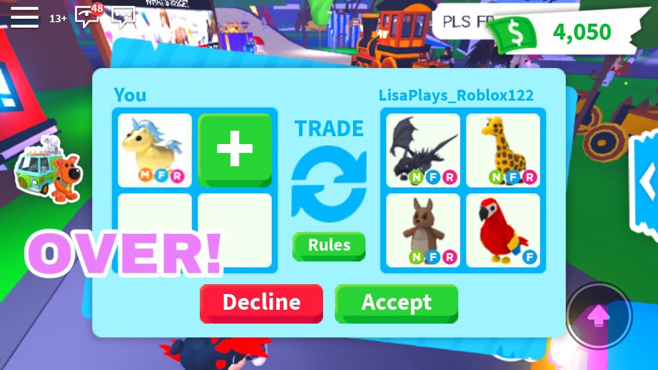 What People Trade For A Mega Neon Golden Unicorn Roblox Adopt