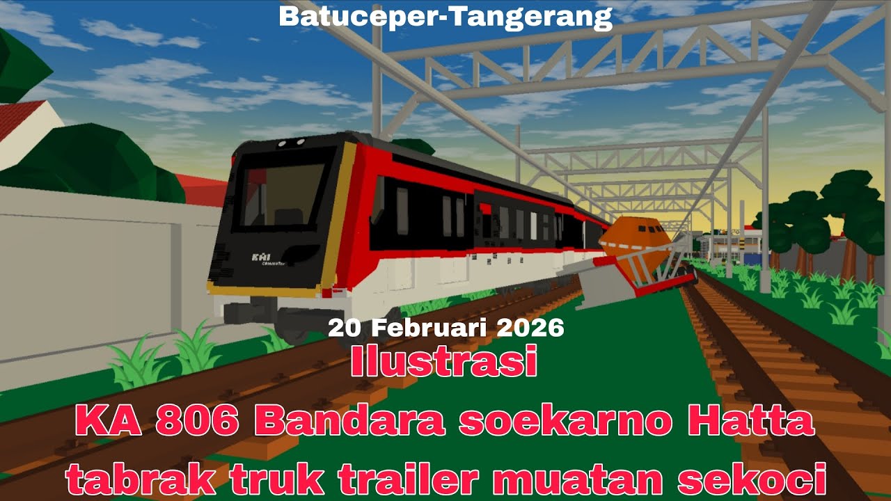 Ilustrasi KA 806 Bandara tabrak truk trailer muatan sekoci di Poris, Tangerang