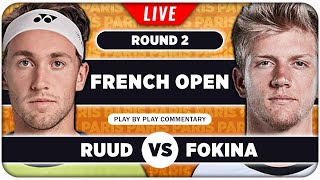 RUUD vs FOKINA • French Open 2024 • LIVE Tennis Play-by-Play Stream