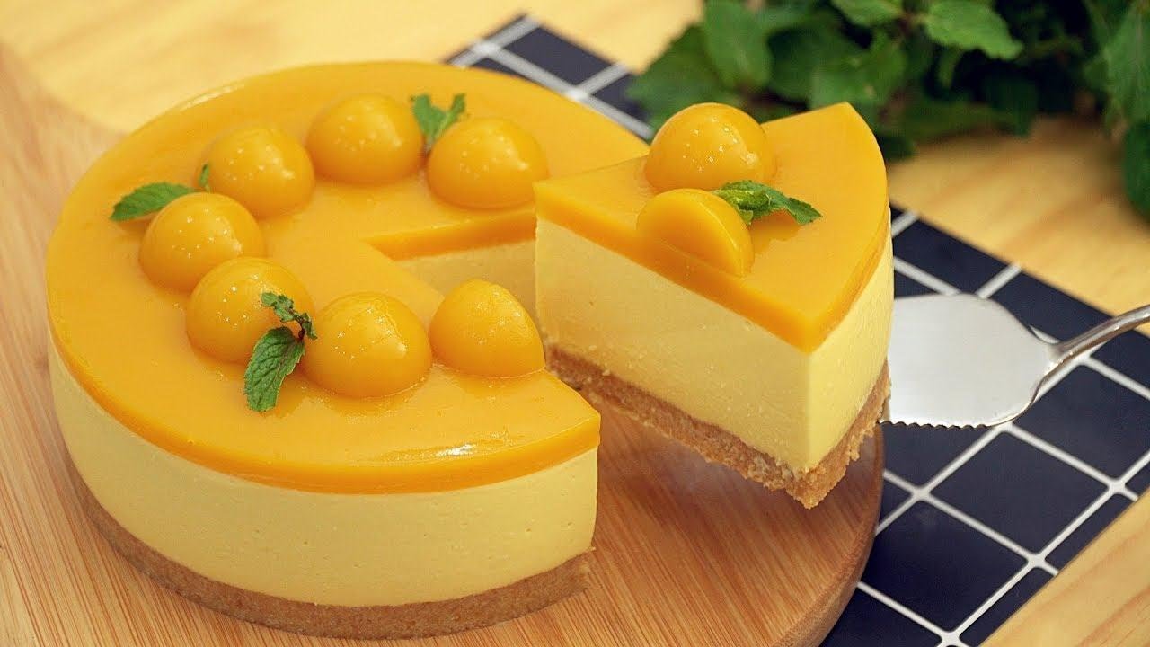 19 No Bake Mango Cheesecake Eggless マンゴーレアチーズケーキの作り方 Youtube