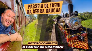 PASSEIO EM TREM HISTÓRICO NA SERRA GAÚCHA: MARIA FUMAÇA DE GRAMADO COM VINHO, MÚSICA E CHURRASCO