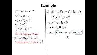 Differential Equations: Method of Undetermined Coefficients - Annihilator Approach