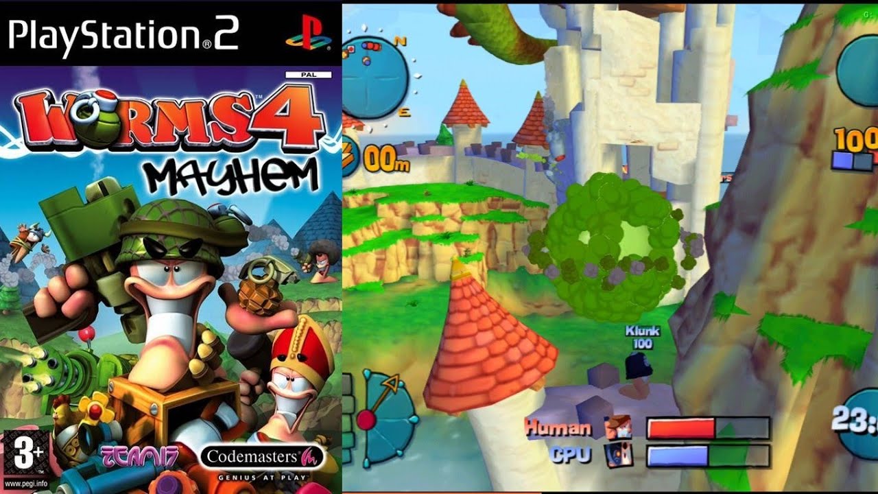 Ayn Odin Pro - NetherSX2 - Worms 4: Mayhem (Settings at the end of