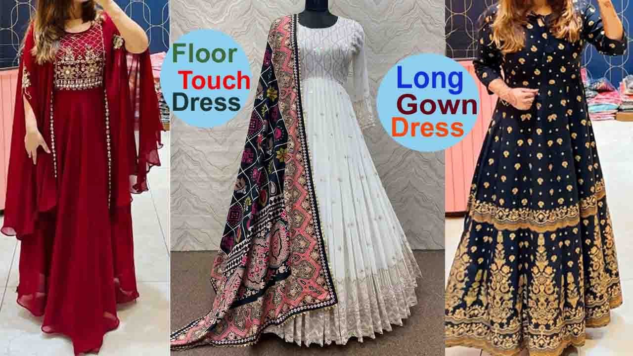 Women Flared Kurti & Dupatta Beautiful Floor Touch Gown Plus Size Anarkali  Gown | eBay