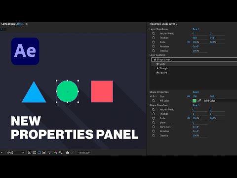 New Properties Panel in After Effects