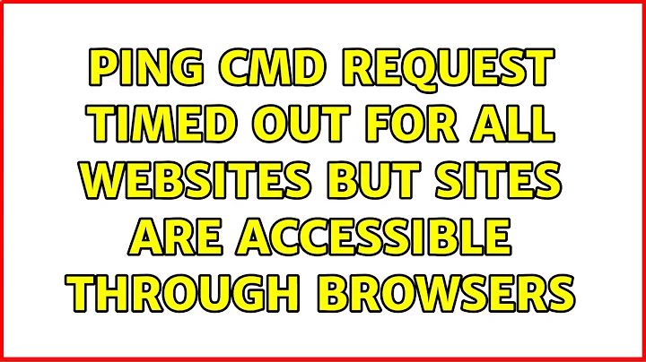 PING cmd request timed out for all websites but sites are accessible through browsers