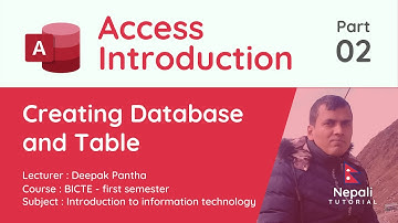 🇳🇵 Microsoft Access Introduction. Creating Database and table (in Nepali) Part 2