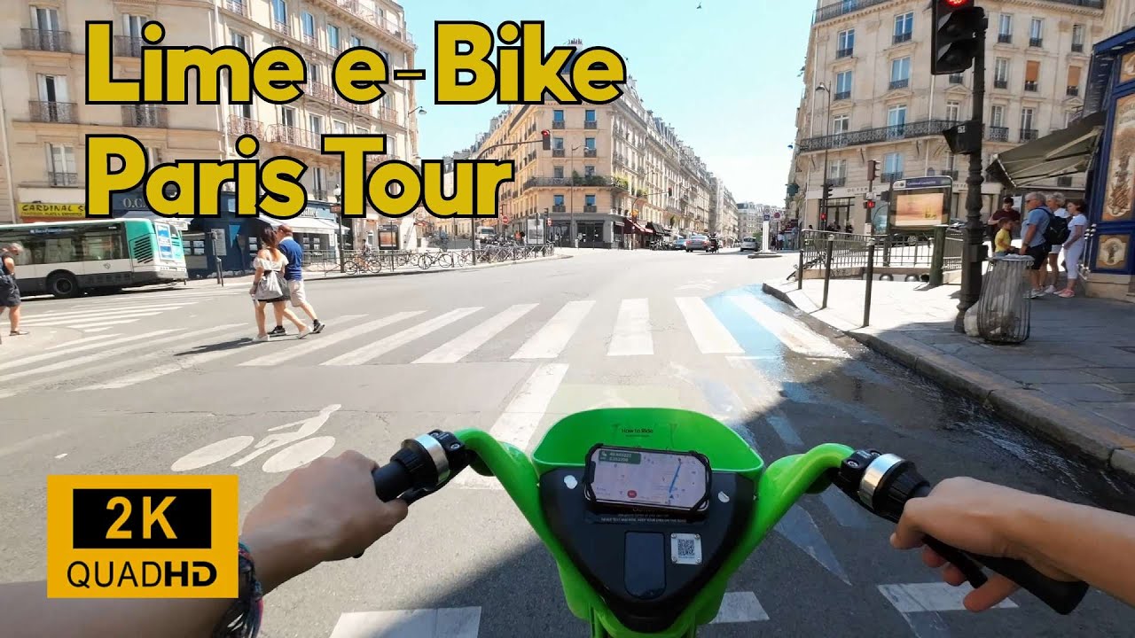 Paris Lime e-Bike Tour - Paris Summer 2022 - 2K UHD SILENT Walking Tour
