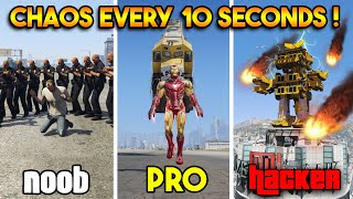 GTA 5 ONLINE : NOOB VS PRO VS HACKER CHAOS MOD !