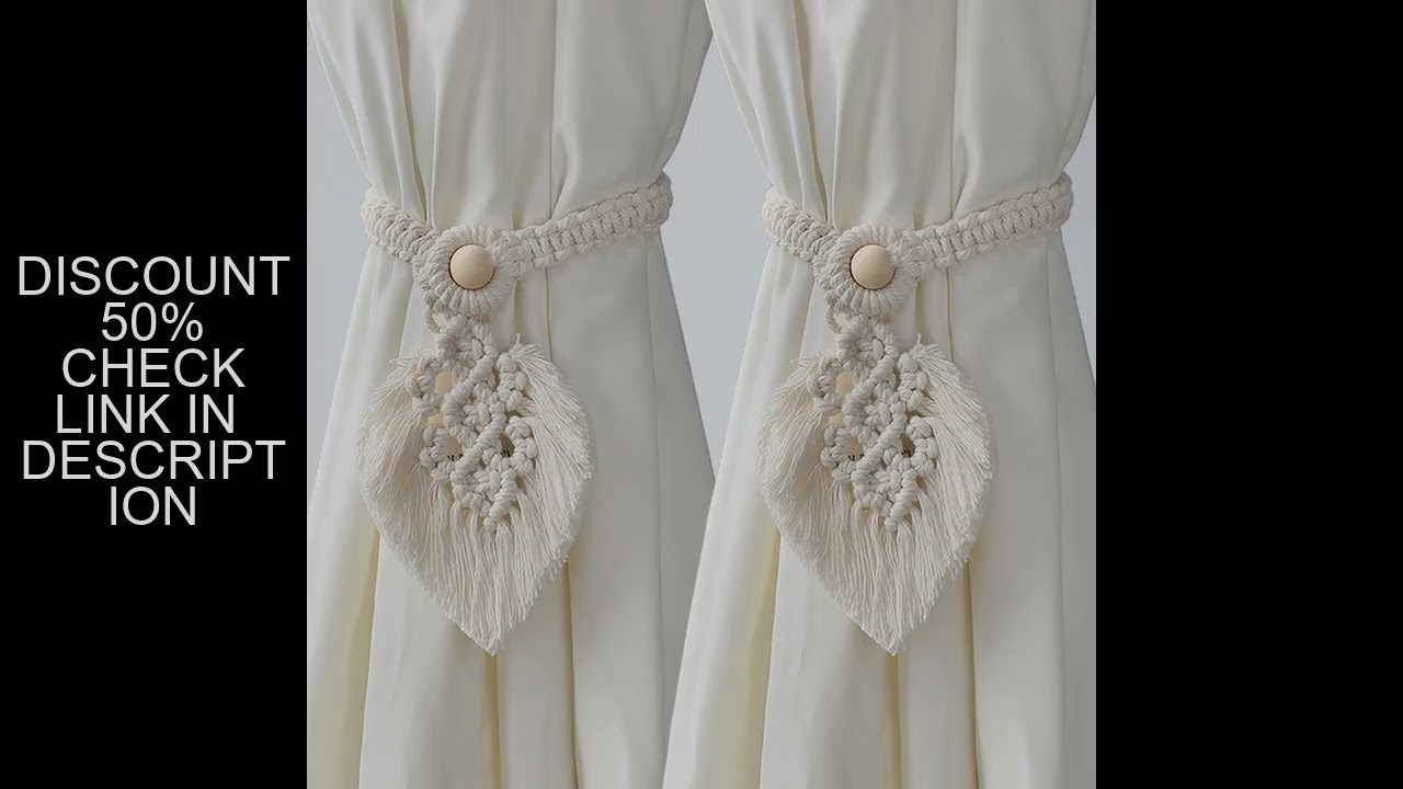 2 Pack Macrame Curtain Tiebacks Decorative Curtain With Bead Kawaii Boho Room Decor Home Living Room
