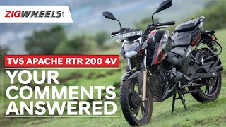 ️ TVS Apache RTR 200 4V: Your Comments Answered | Mileage, Looks, Engine & More | ZigWheels.com