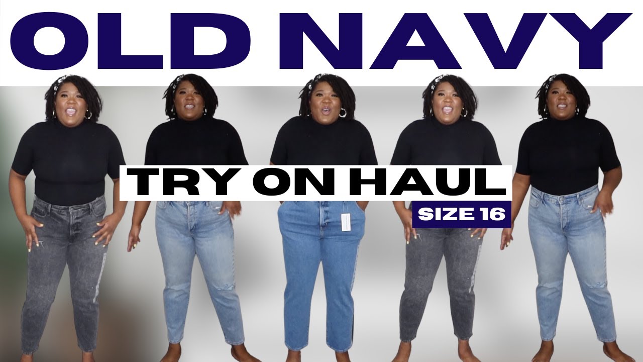 HUGE OLD NAVY DENIM TRY ON HAUL!! | Affordable PLUS SIZE Jeans UNDER $50 | Size 16 US✨